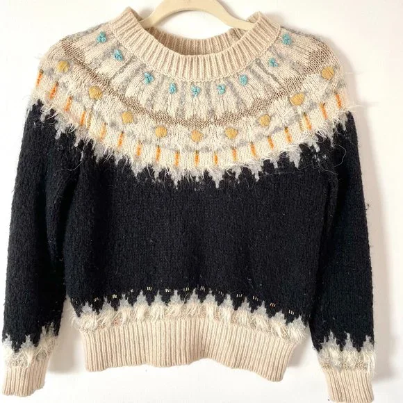 Anthropologie Sleeping On Snow Fair Isle Tunic Multicolored Sweater in XS - Picture 3 of 8